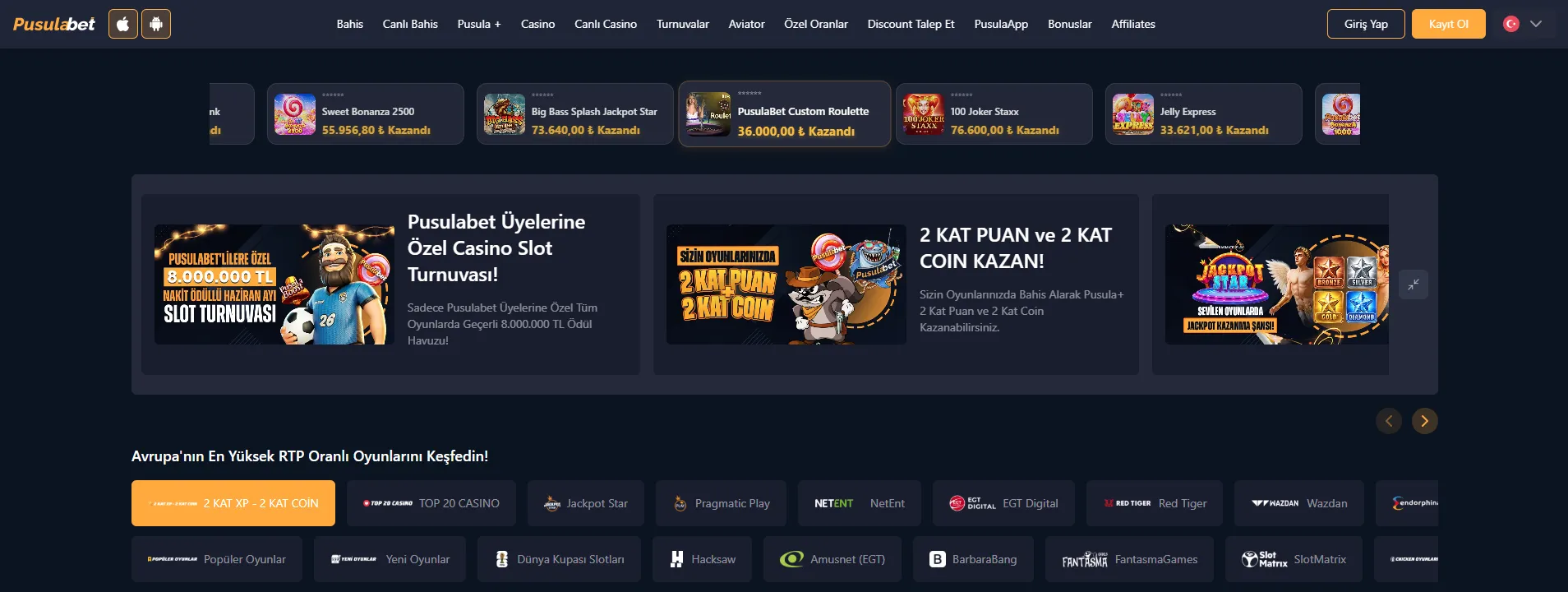 Pusulabet slot ve casino oyunları