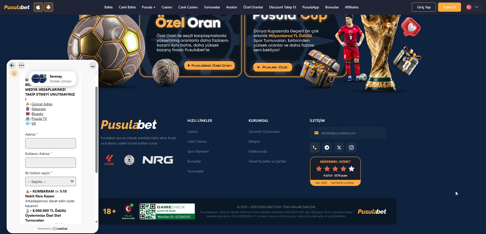 Canlı Sohbet ile Anında Destek – Pusulabet